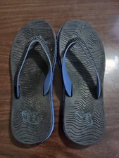 Unbranded Black Blue flip flops - unknown size just measurements - used