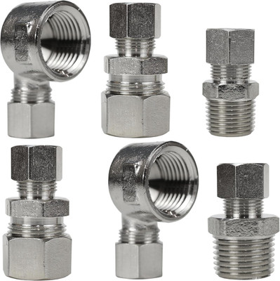 6 Sets Universal Valve Plumbing Fittings Adapters: 1/2-To-3/8 Adapter, 3/8-To-1/