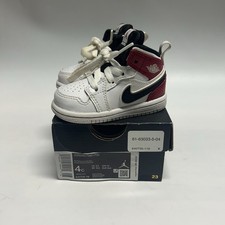Nike Air Jordan 1 Mid White/ Gym Red Chicago 640735-116 Toddler Sneaker Size 4C