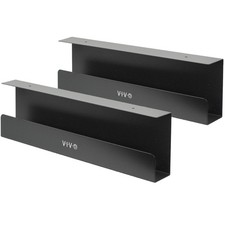 VIVO Black Dual Under Desk 17" Cable Management Trays, Wire Organizers 2 Pack 
