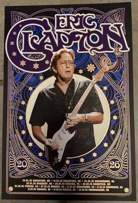 ERIC CLAPTON 2026 EUROPEAN TOUR POSTER