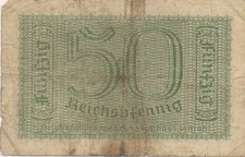 Kriegs Notgeld  Schein 50 Reichspfennig Hauptverwaltung Reichskreditkasse
