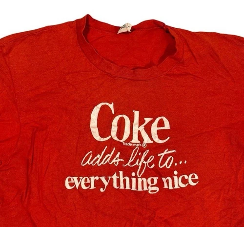 1970s Coca Cola Vtg Coke Adds Life Hanes T Shirt M Fits S