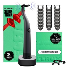 Electric Flosser (Oprah's List, Shark Tank) 3 Speeds + 45 Refill Heads (Gentl...