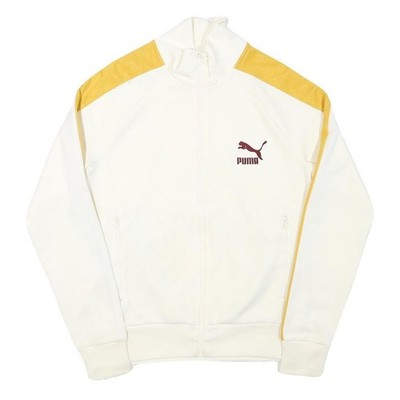 Puma Herren Weiß & Gelb Sport Logo Zip Jacke S Polyestermischung Track