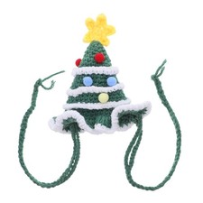 Christmas Dog Hat: Tree Costume Outfits - Knitted Headwear Pompom Crochet