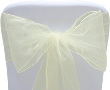 Elegant Organza Chair Sashes Sheer Fabric Sashes for Weddings, Parties, and S...