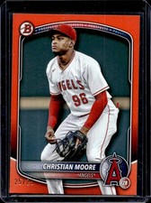 2025 Bowman Christian Moore Prospects Orange Border #/25 Angels