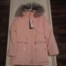 Girls Justice Winter Hooded Coat, Pink, size 12