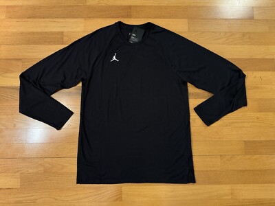New M Nike Air Jordan 23 Dry Alpha Long Sleeve Top Shirt Black