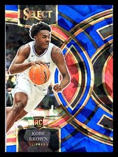 Kobe Brown 2023-24 Panini Select Blue Cracked Ice Rookie #110 LA Clippers RC