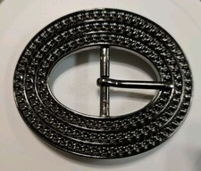 Metal Oval Rope Texture Designer-style Belt Buckle / Gun-metal Gray / Gorgeous
