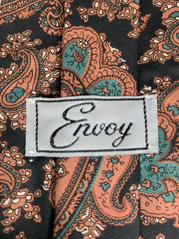 Corbata Envoy Para Hombre 100% Seda Multicolor Paisley -152 Foto 4 de 4