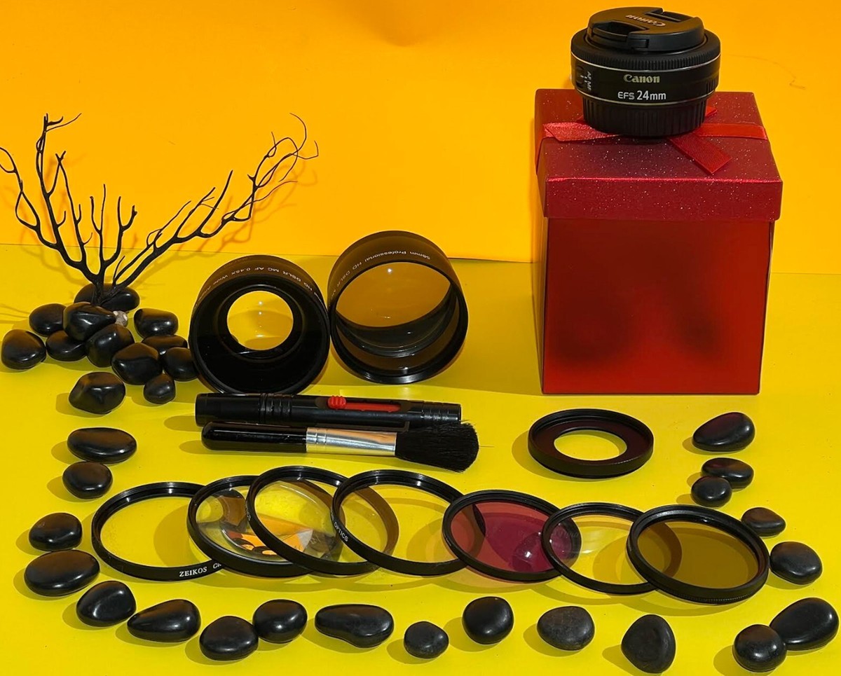 Canon EFS 24mm F/2.8 STM Lens Pro Kit Filters , Hood , Case , Wide