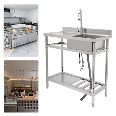 201 Stainless Steel Commercial Kitchen Sink Free-standing Kitchen Sink Set
