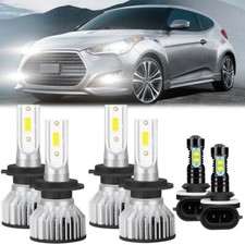 For Hyundai Veloster 2012-2017 LED Headlights Bulbs High Low Beam Fog Light Kit