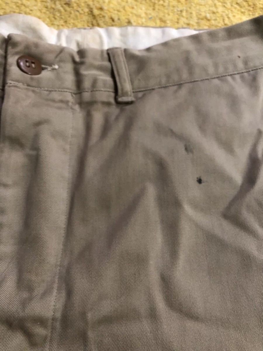 VINTAGE 50's 1950 Army MILITARY CHINO PANTS W 30” Distressed