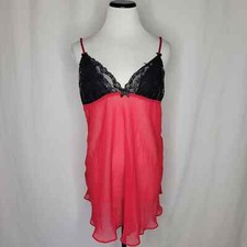 Linea Donatella Babydoll Chemise Lingerie Crimson Red Black NWT Size X-Large