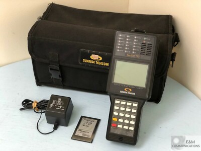 SS150 SUNRISE TELECOM SUNSET HANDHELD T10 CABLE ANALYZER W/ CASE AND PWR ADAPTER