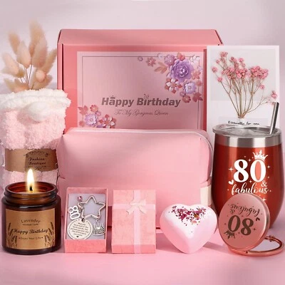 TUDOU 80th Birthday Gifts for Women, Personalised Birthday Hampers for Her TurningFTIH