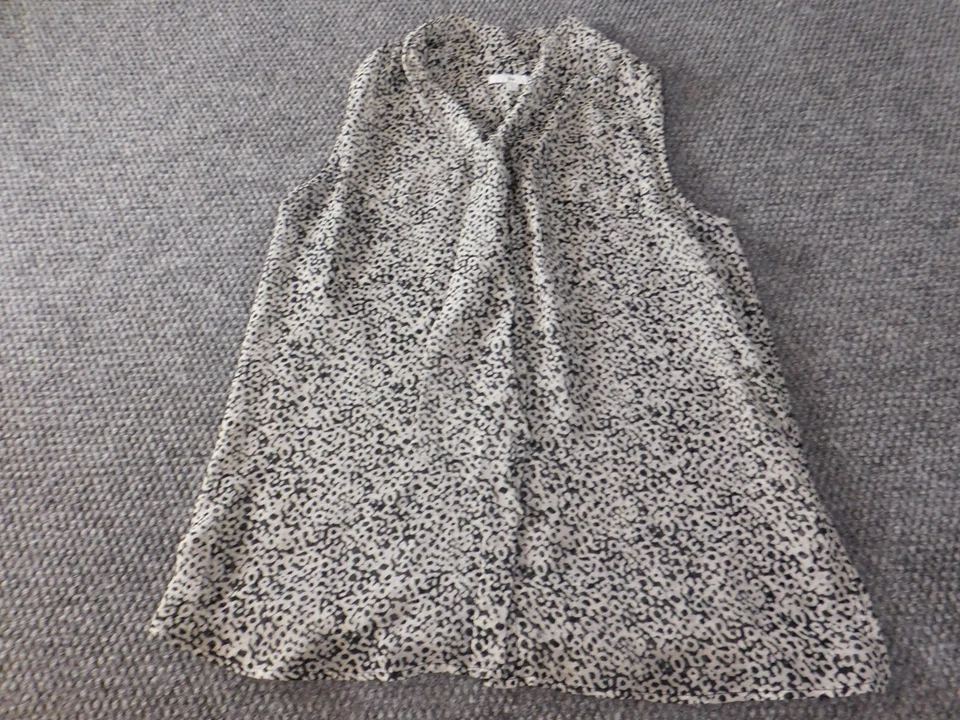 Gap Womens Blouse Medium gray designer sheer animal print casual top - Image 2 of 4