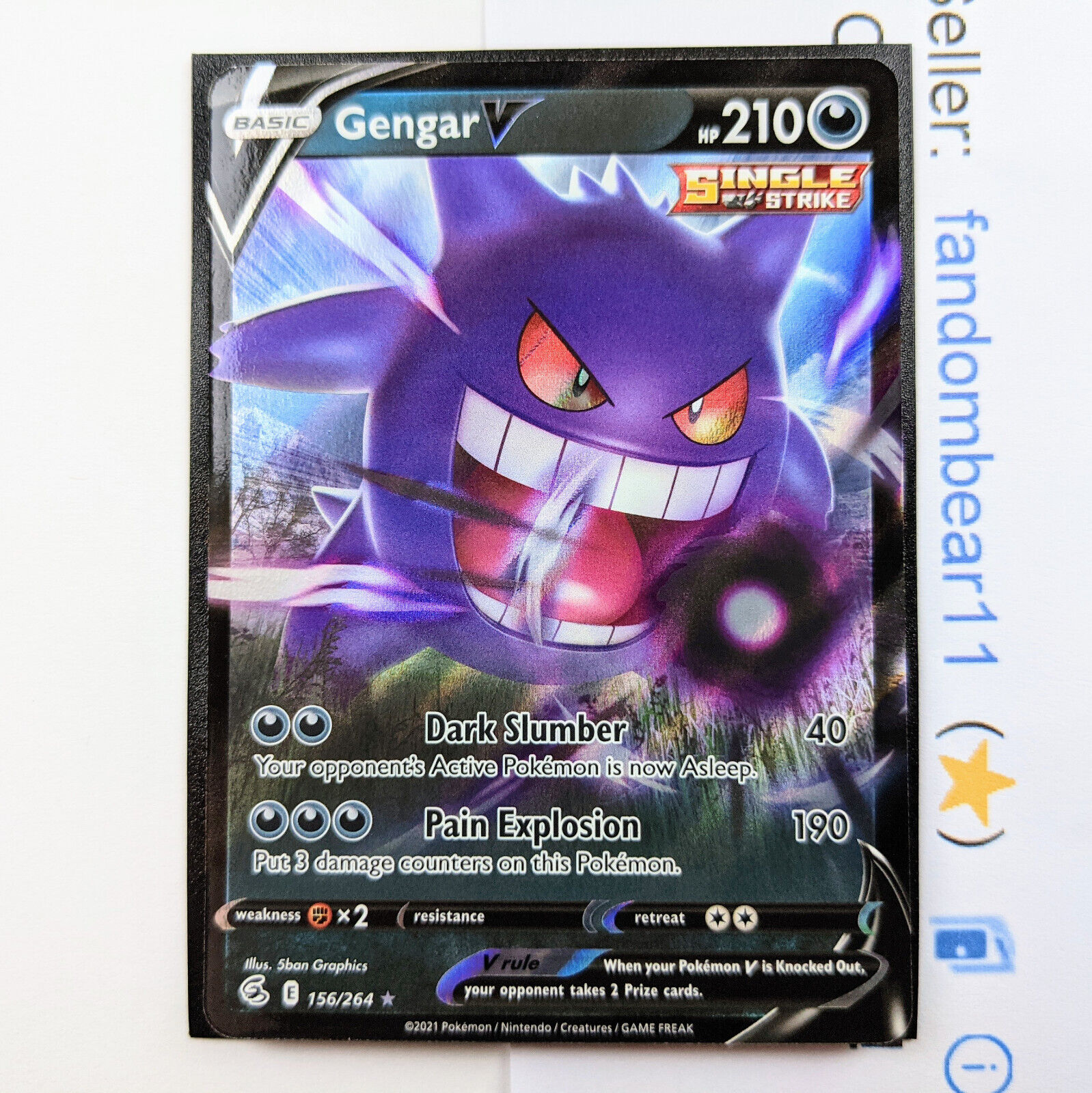 Gengar V - Sword & Shield: Fusion Strike - Pokemon