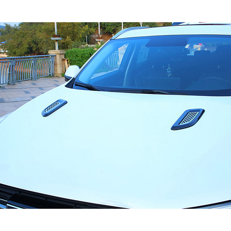Pair Of Gloss Black Hood Air Vent Wing Trims For Land Rover Range Rover 2013-2018