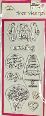 NEW Doodlebug Wedding cake bouquet flowers heart flourishes