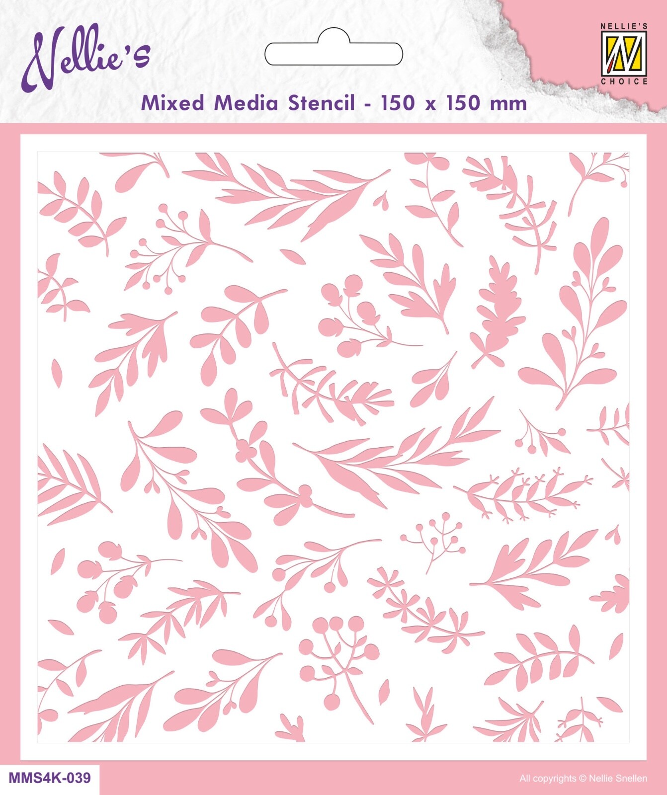 Nellie Snellen Branches And Berries 15cm x 15cm Stencil Christmas Card Making