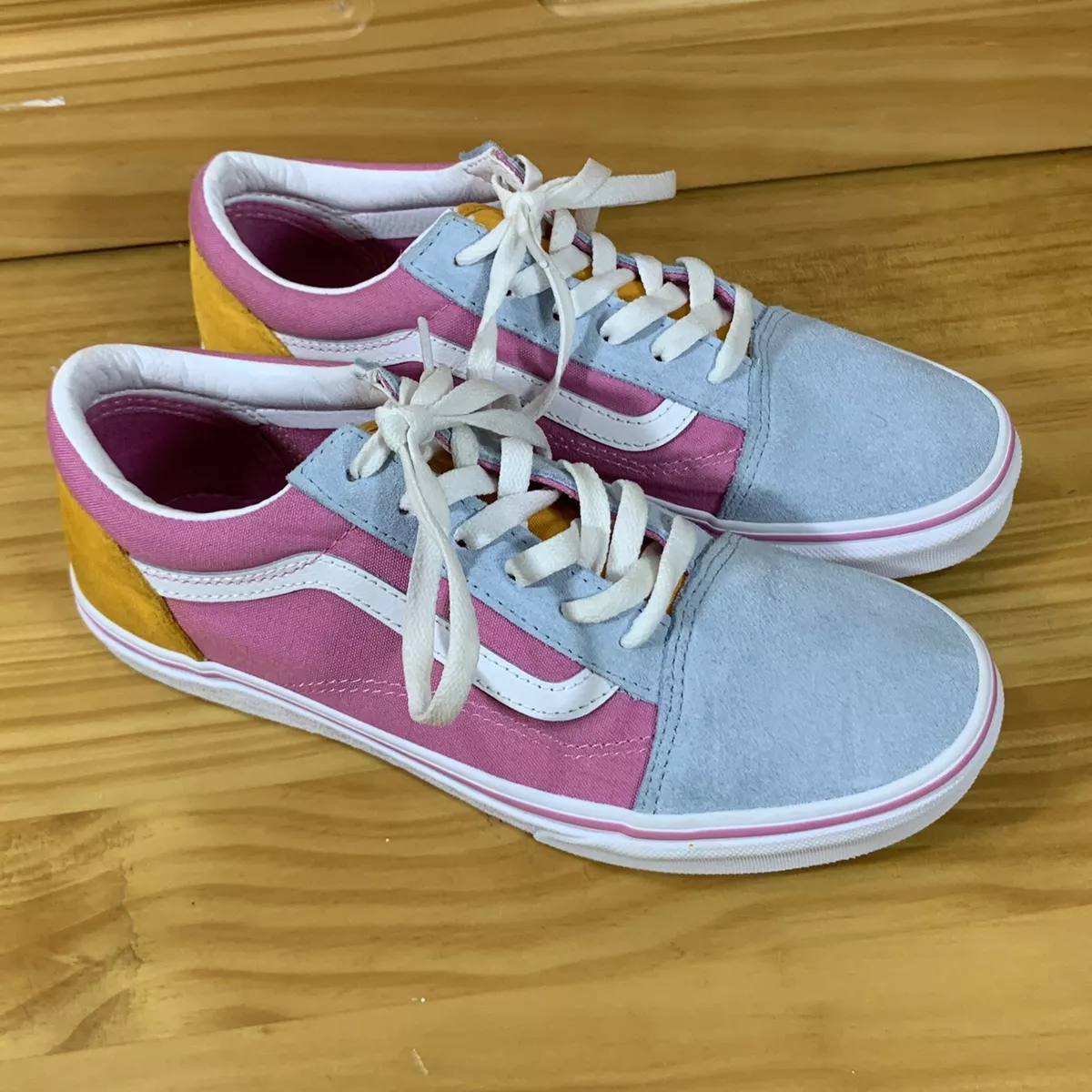 Pink blue and orange vans cheap