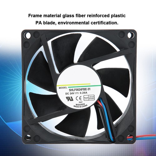 SHLF0824FBE-31 DC 24V Double Ball Bearing Cooling Fan 3pin 4000RPM w/ Air Volume