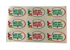 Vtg Mrs. Grossman's Stickers "DO NOT OPEN UNTIL CHRISTMAS" 1994 Elf 81 Pcs
