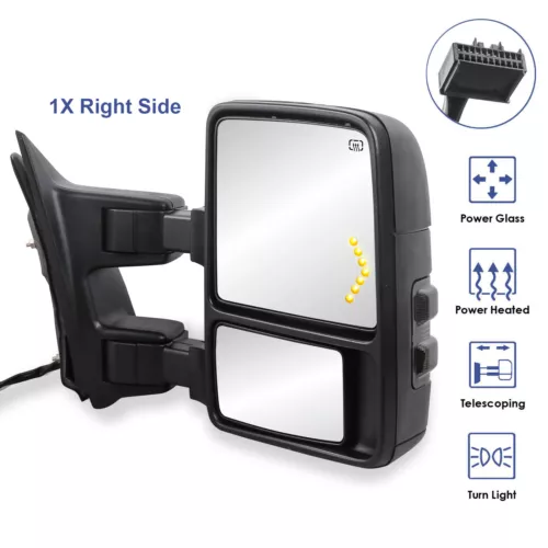 Passenger Side Power Heated Tow Mirror For 08-16 F250 F350 F450 F550 Super Duty