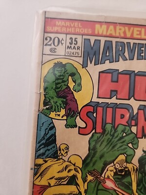 ハルク　アメコミ　マーベル MARVEL SUPER HEROES # 35 HULK AND SUBMARINER COMIC 1973 | eBay