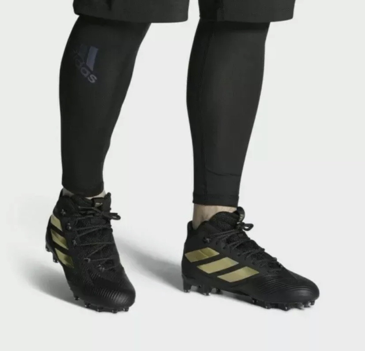 Adidas Freak Carbon Mid Sz 11.5 Black/Metallic Gold Football  display picture 2