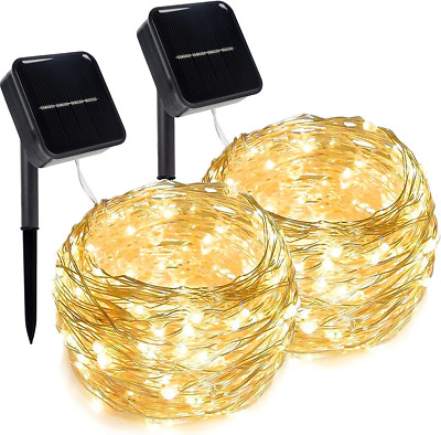 Twinkle Star 2 Pack Solar String Lights Outdoor, Total 80 FT 240 LED Solar Fairy