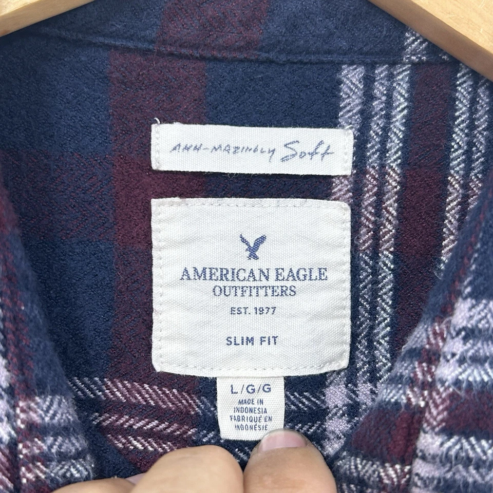 American Eagle Outfitters Ahh-flanela incrivelmente macia slim fit tamanho G - Imagem 3 de 4