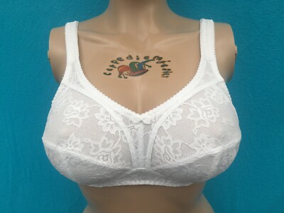 petite fleur Entlastungs - BH ohne Bügel weiß mit Spitze Gr. 80 C NEU (4567)