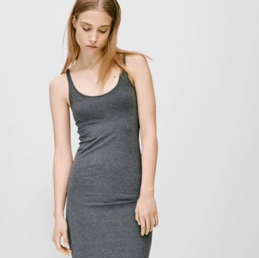 Aritzia T. Babaton Heather Grey Bodycon Tank Dress Size Small