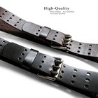 Antique Roller Genuine Full Grain One Piece Leather Casual Jean Belt 1-3/4" Wide
