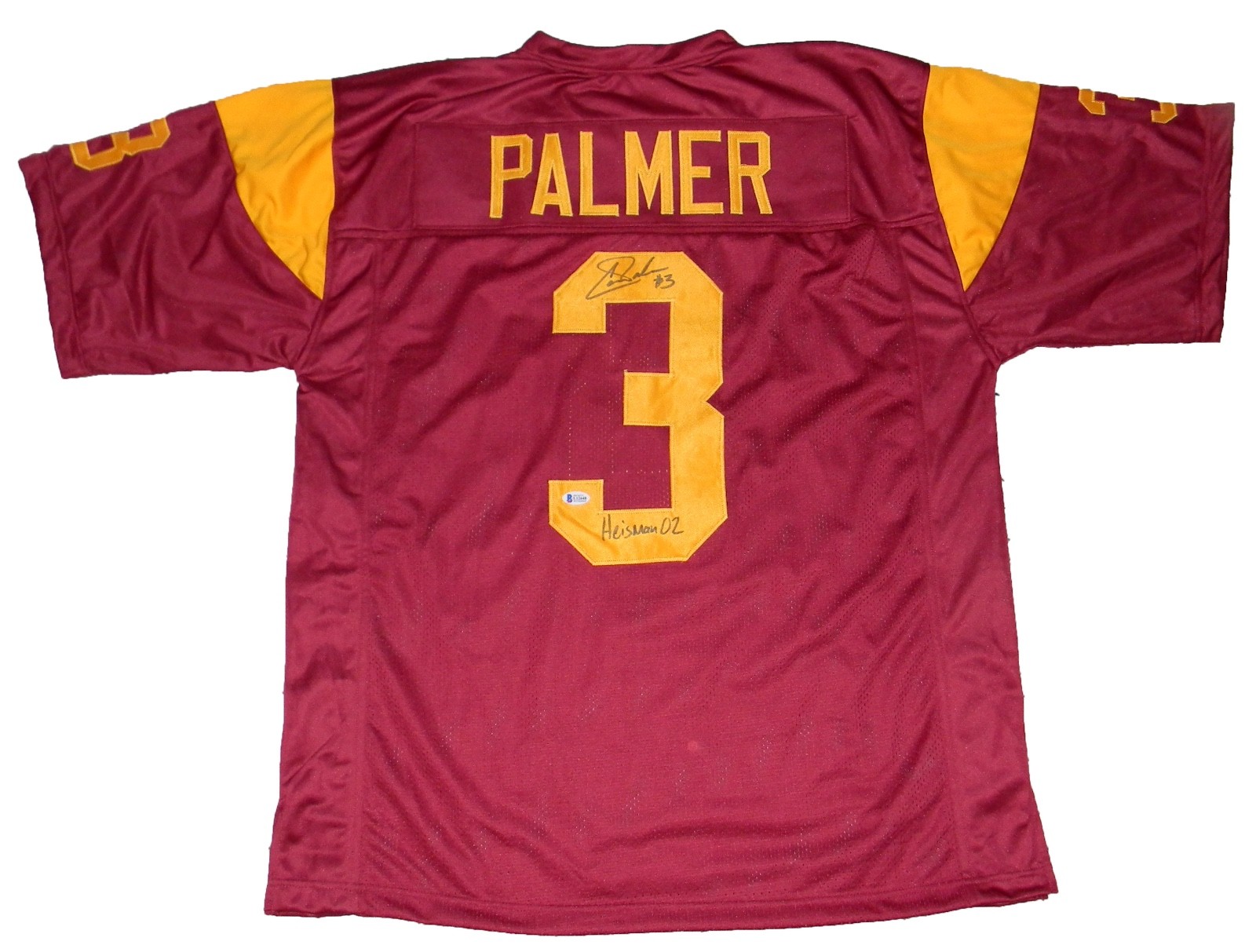 Carson Palmer Autographed Signed USC Trojans #3 JERSEY BECKETT W/ HEISMAN 02 