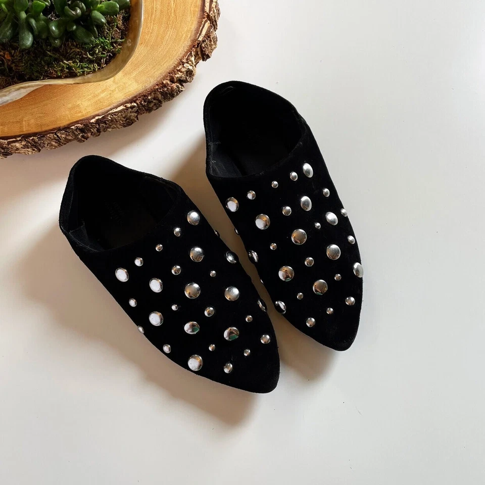 • Urban Outfitters Studded Suede Babouche Shoes • - Image 2 of 4