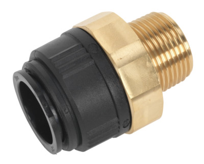 Sealey CAS28BSA gerader Adapter 28 mm x 1''BSPT Messing (John Guest Speedfit -