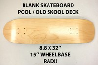Blank Plain - Pool Old Skool Skateboard Deck - 8.8 X 32 - Point Skate Hesh Blank Plain - Pool Old Skool Skateboard Deck - 8.8 X 32 - Point Skate Hesh