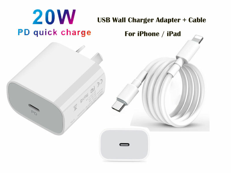 AU Plug PD 20W USB-C Type C Fast Wall Charger Power Adapter Cable