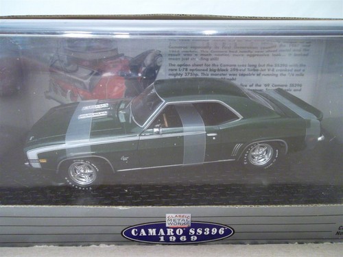 CLASSIC METAL WORKS 1969 CAMARO SS396 FATHOM GREEN METALLIC NIB 1:24 CMW - Picture 2 of 10