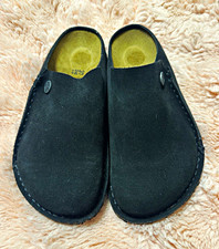 Birkenstock Zermatt Black Suede Slip-On Clogs EU 37 Rubber Outsole - NEW 