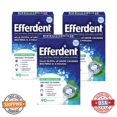 Efferdent Retainer & Denture Cleaning Tablets - Minty Fresh Dental Appliance