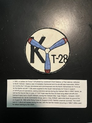 Guaranteed Original Vietnam Theater Made USAF T-28 Patch VC Hunting Club Back