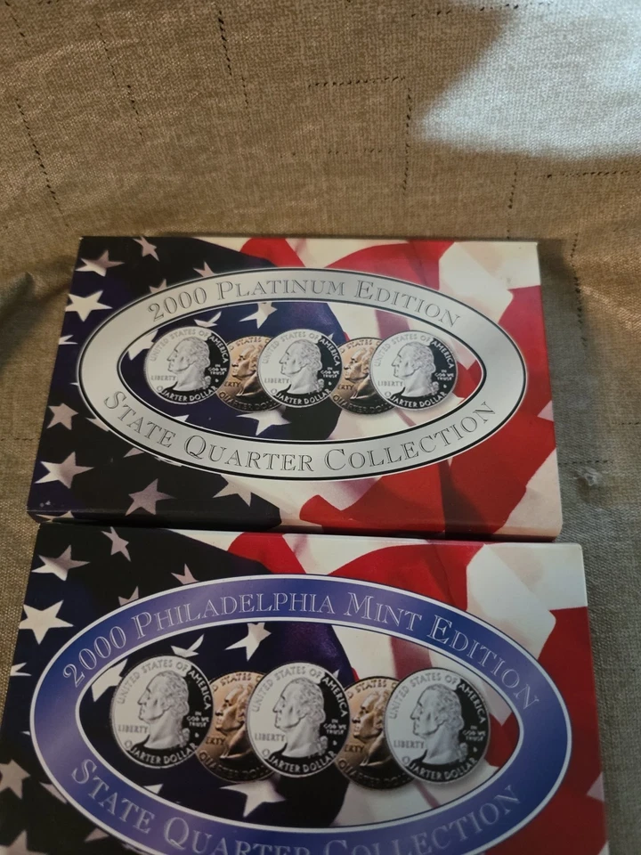 4 sets of 2000 Denver Mint Edition State Quarters Collections P & D w COA In Box - Image 3 of 4
